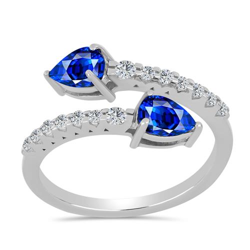 BUY STERLING SILVER RING WITH NATURAL BLUE SAPPHIRE GEMSTONE